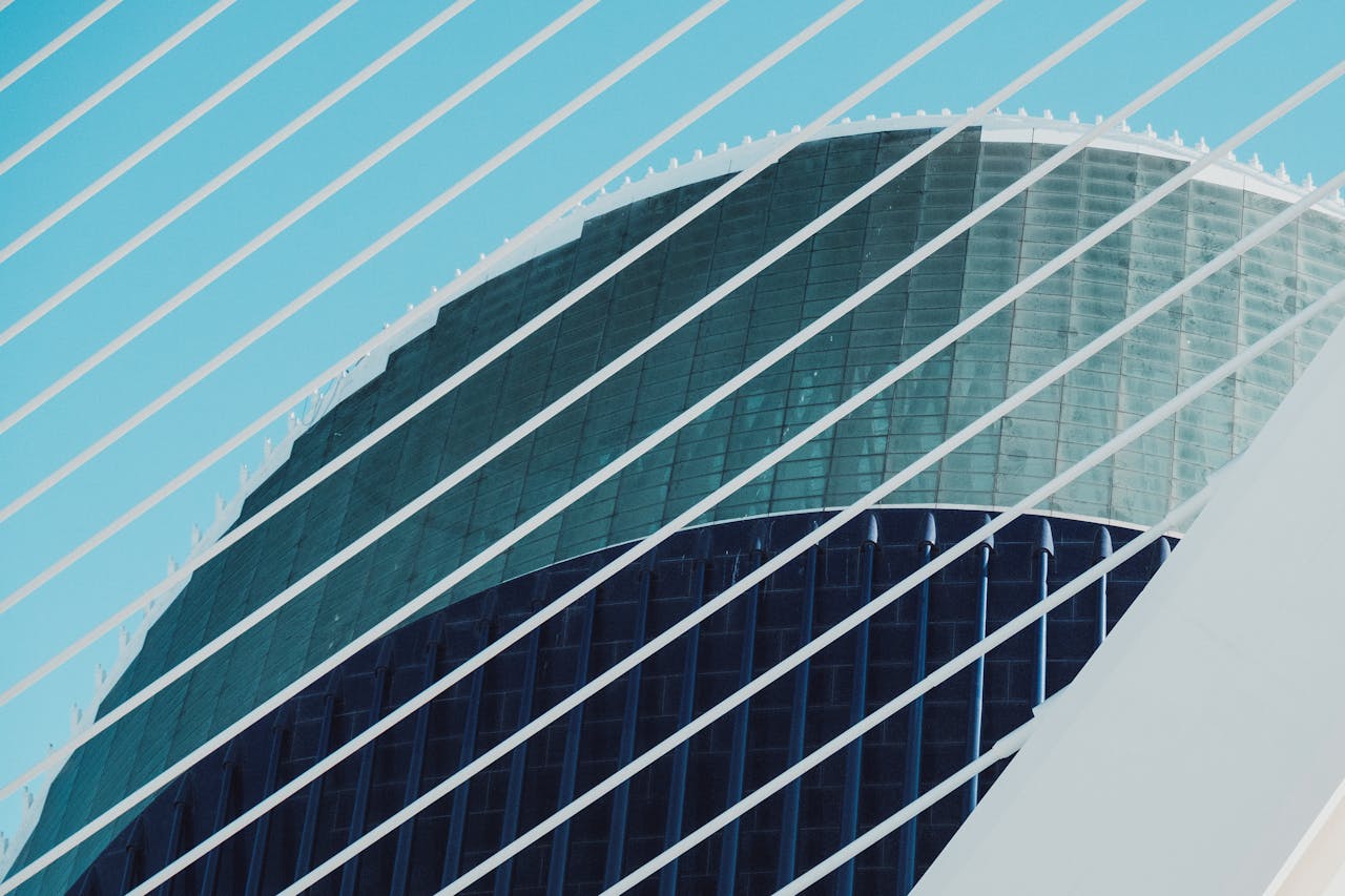 Futuristic architectural design captured in Valencia, Spain.